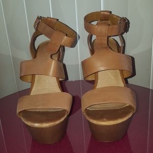 Aldo leather wedge sandals